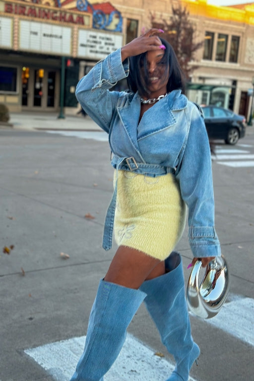 For The Thrill | Cropped Denim Jacket