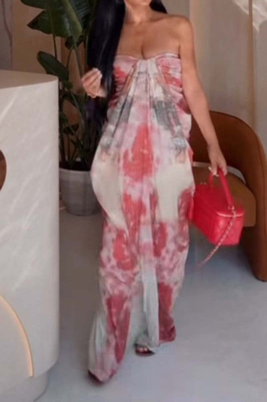 Strapless Ombre Maxi Dress
