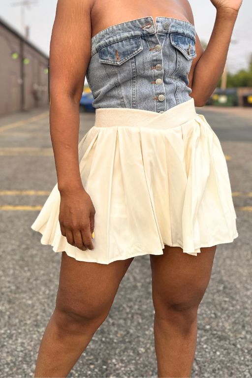 Playing For Keeps | Crossover Pleated Tennis Skort