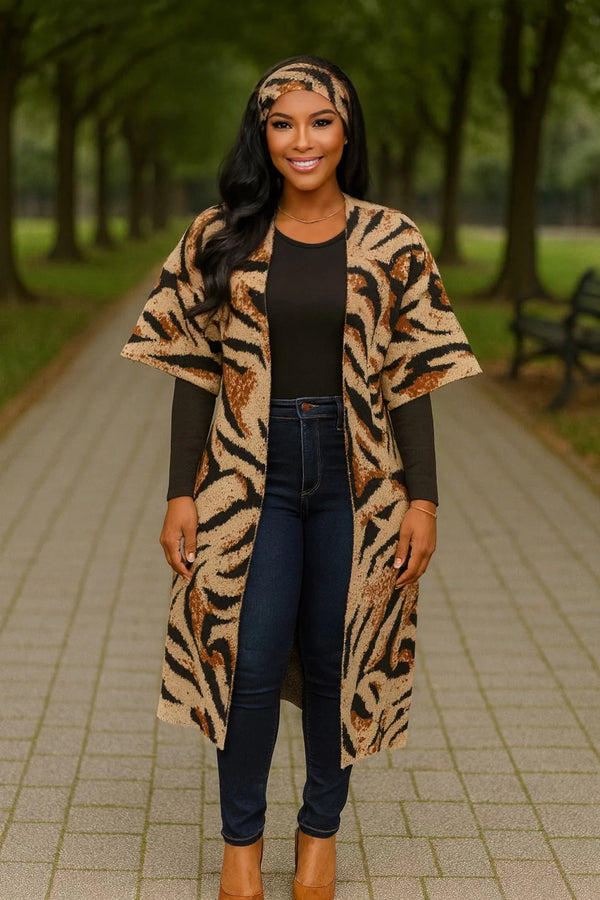 Headwrap Kimono Set