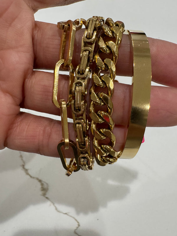 4 pack gold stackable bracelets