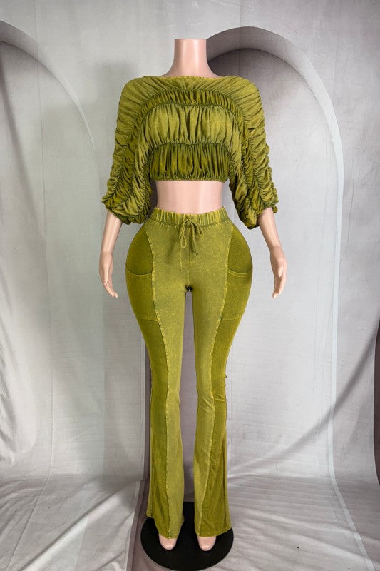 Olive Yellow Mineral Washed Set