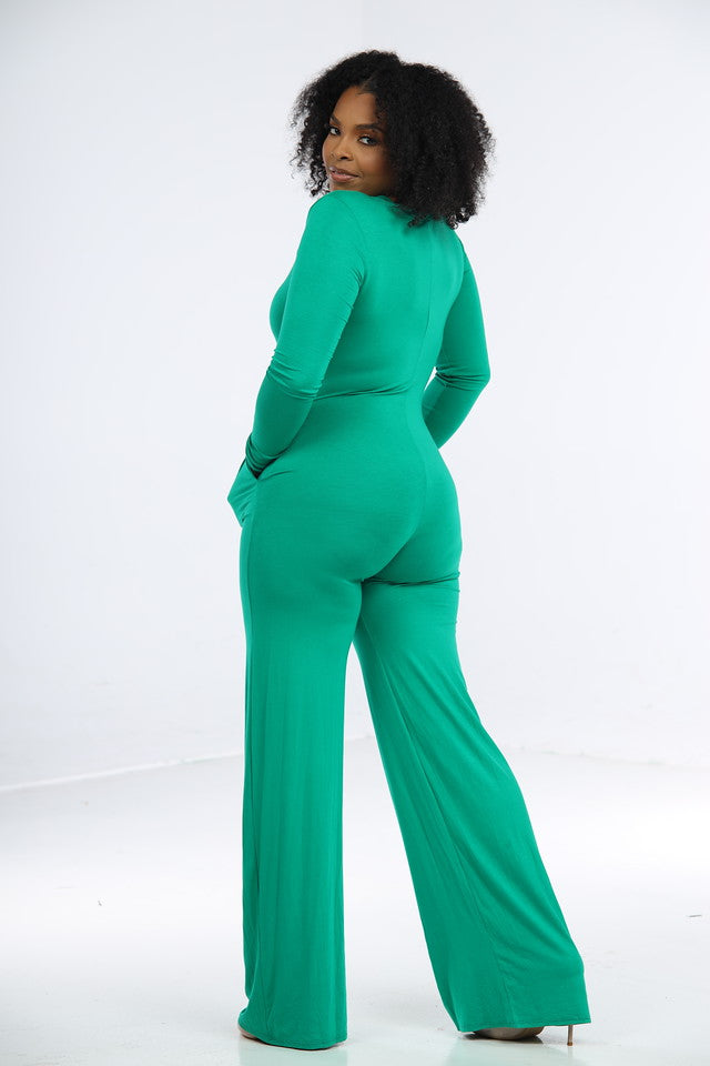 Spoiled Wide Leg Jumpsuit-Green