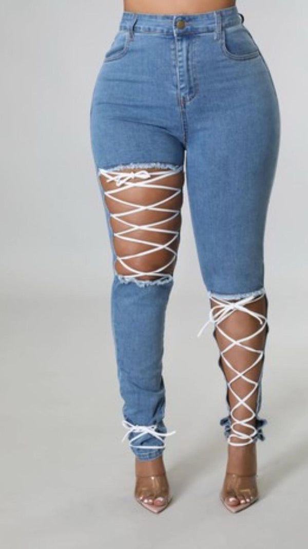 Size Me Up | Laced Up Jeans